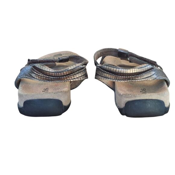 Taos Trophy Leather Supportive Sandals 7 Bronze Metallic - Picture 14 of 16